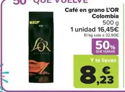 Carrefour Market L'OR Café en grano Colombia oferta