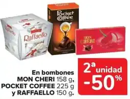 Carrefour Market MON CHERI,POCKET COFFEE, RAFFAELLO En bombones oferta