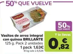 Carrefour Market BRILLANTE Vasitos de arroz integral con quinoa oferta