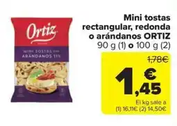 Carrefour Market ORTIZ Mini tostas rectangular, redonda o arándanos oferta