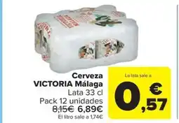 Carrefour Market VICTORIA Cerveza Málaga oferta