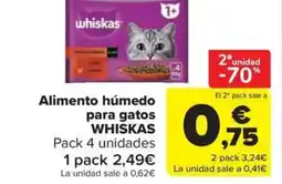 Carrefour Market WHISKAS Alimento húmedo para gatos oferta