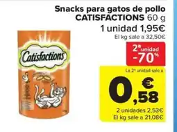 Carrefour Market CATISFACTIONS Snacks para gatos de pollo oferta
