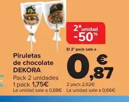 Carrefour Market DEKORA Piruletas de chocolate oferta