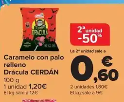 Carrefour Market CERDÁN Caramelo con palo relleno Drácula oferta