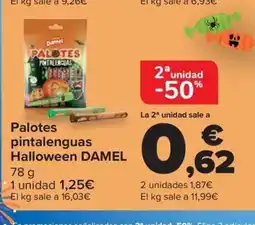 Carrefour Market DAMEL Palotes pintalenguas Halloween oferta