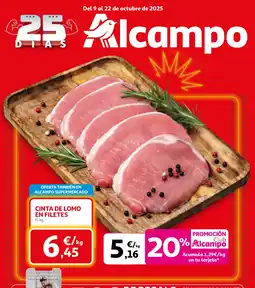 Alcampo Cinta de lomo en filetes oferta