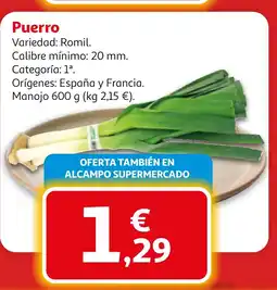 Alcampo Puerro oferta
