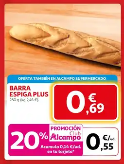 Alcampo Barra espiga plus oferta