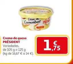 Alcampo PRÉSIDENT Crema de queso oferta