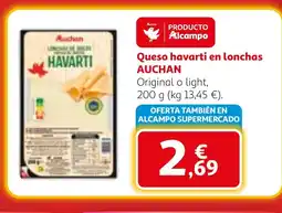 Alcampo AUCHAN Queso havarti en lonchas oferta