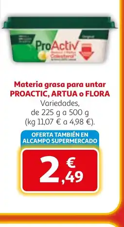 Alcampo PROACTIC, ARTUA O FLORA Materia grasa para untar oferta