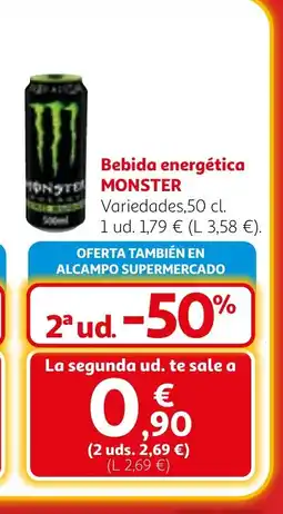 Alcampo MONSTER Bebida energética oferta