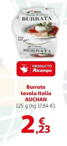 Alcampo AUCHAN Burrata tavola Italia oferta