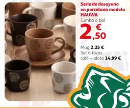 Alcampo HAUWA Serie de desayuno en porcelana modelo oferta