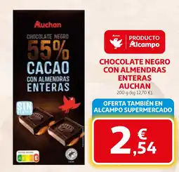 Alcampo AUCHAN Chocolate negro con almendras enteras oferta