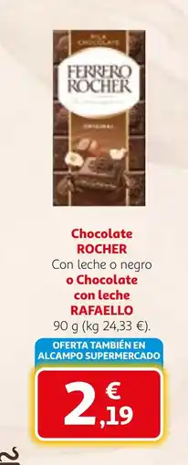 Alcampo ROCHER RAFAELLO Chocolate o Chocolate oferta