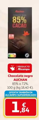 Alcampo AUCHAN Chocolate negro oferta