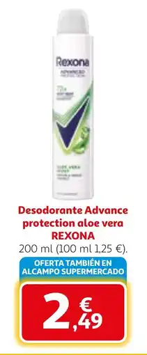 Alcampo REXONA Desodorante Advance protection aloe vera oferta