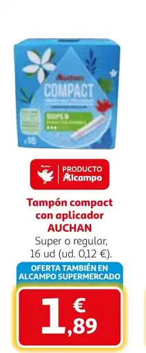 Alcampo AUCHAN Tampón compact con aplicador oferta