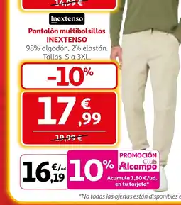 Alcampo INEXTENSO Pantalón multibolsillos oferta