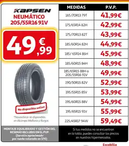 Alcampo KAPSEN Neumático 205/55r16 91v oferta