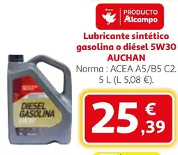 Alcampo AUCHAN Lubricante sintético gasolina o diésel 5W30 oferta