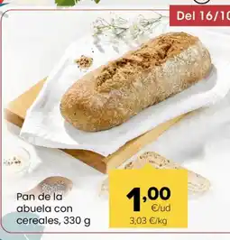 Autoservicios Familia Pan de la abuela con cereales oferta