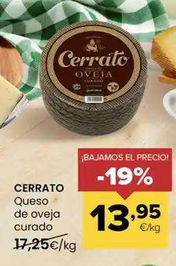 Autoservicios Familia CERRATO Queso de oveja curado oferta