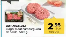 Autoservicios Familia COREN SELECTA Burger meat hamburguesa de cerdo oferta