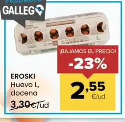 Autoservicios Familia EROSKI Huevo L docena oferta