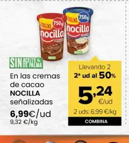 Autoservicios Familia NOCILLA En las cremas de cacao señalizadas oferta