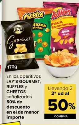 Autoservicios Familia LAY'S GOURMET, RUFFLES Y CHEETOS En los aperitivos oferta