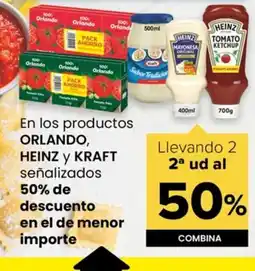Autoservicios Familia ORLANDO, HEINZ Y KRAFT En los productos oferta