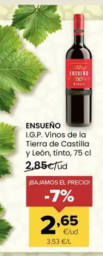 Autoservicios Familia ENSUEÑO I.G.P. Vinos de la Tierra de Castilla y León, tinto oferta