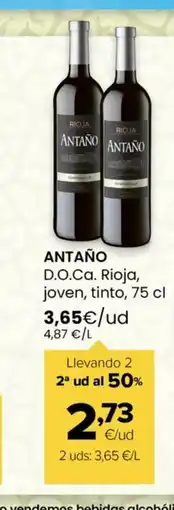 Autoservicios Familia ANTAÑO D.O.Ca. Rioja, joven, tinto oferta