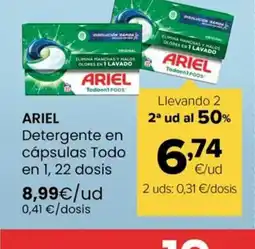 Autoservicios Familia ARIEL Detergente en cápsulas Todo en 1, 22 dosis oferta