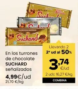Autoservicios Familia SUCHARD En los turrones de chocolate señalizados oferta