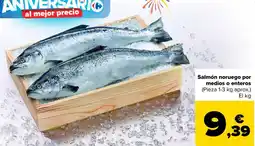 Carrefour Salmón noruego por medios o enteros oferta