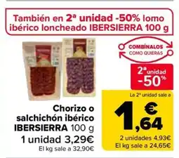 Carrefour IBERSIERRA Chorizo o salchichón ibérico oferta