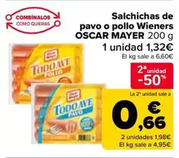 Carrefour OSCAR MAYER Salchichas de pavo o pollo Wieners oferta