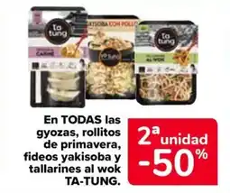 Carrefour TA-TUNG En todas las de primavera, fideos yakisoba y tallarines al wok oferta