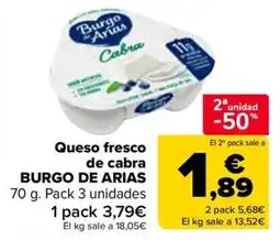 Carrefour BURGO DE ARIAS Queso fresco de cabra oferta