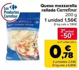 Carrefour Queso mozzarella rallada Carrefour oferta