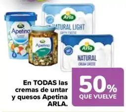Carrefour ARLA En todas las cremas de untar y quesos apetina oferta