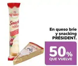 Carrefour PRÉSIDENT En queso brie y snacking oferta