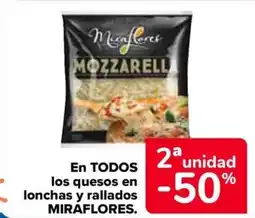 Carrefour MIRAFLORES En todos los quesos en lonchas y rallados oferta