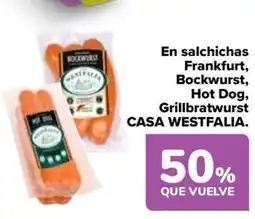 Carrefour CASA WESTFALIA En salchichas Frankfurt, Bockwurst, Hot Dog, Grillbratwurst oferta