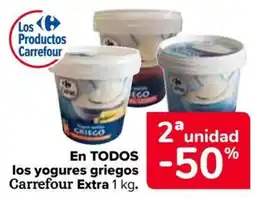 Carrefour En todos los yogures griegos carrefour extra oferta