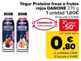 Carrefour DANONE Yogur Proteína fresa o frutos rojos oferta